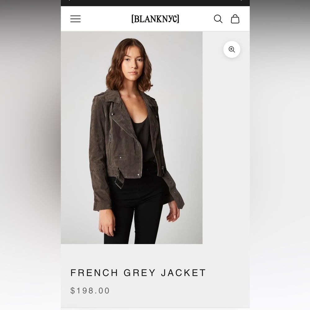 Blank NYC Suede Moto Jacket French Grey Size XXL Nordstrom Leather Biker Edgy